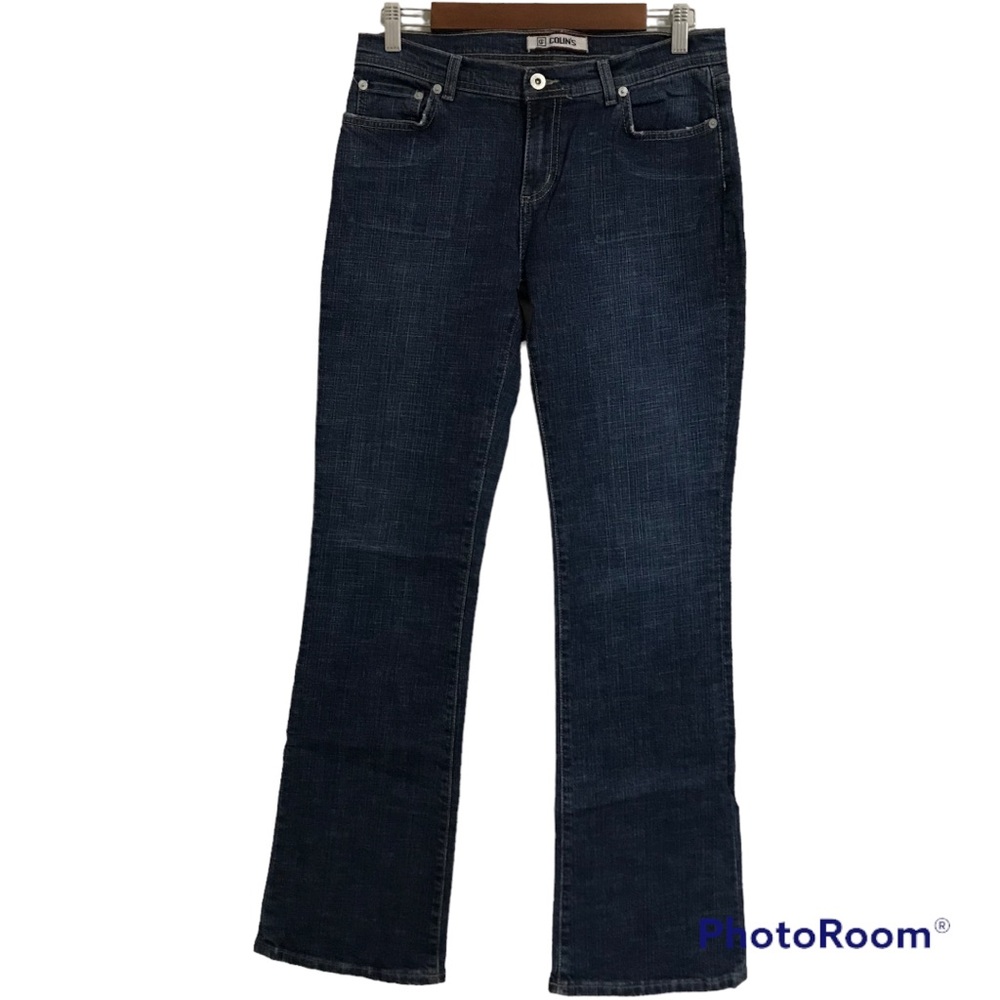 Collins CJ Low Rise Boot Cut Light Distressing Blue Denim Jeans Wear Size 29